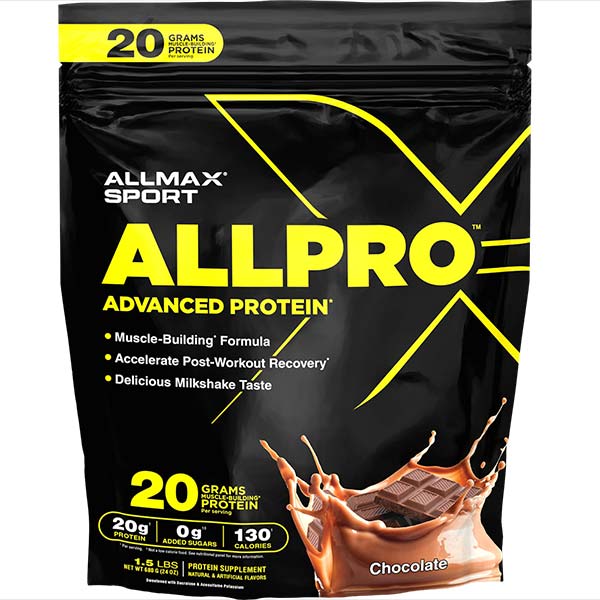 AllMax Nutrition Allmax ALLPRO: Advanced Protein заден изглед на опаковка с информация за продукта