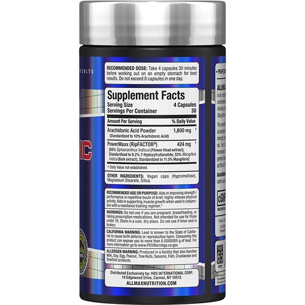 AllMax Nutrition Arachidonic Acid+ хранителна таблица