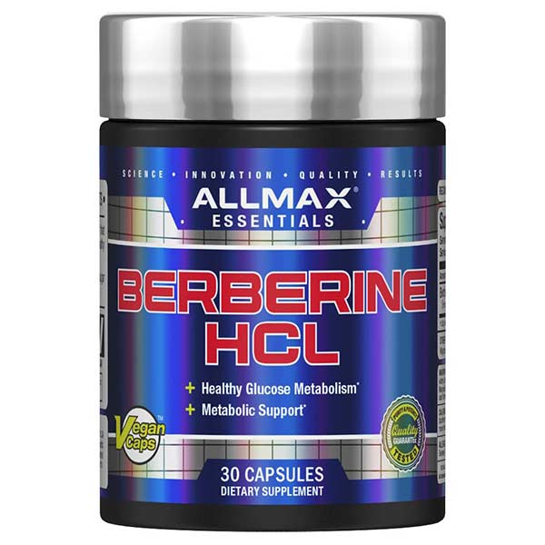 AllMax Berberine HCL етикет с информация за съставки и дозировка