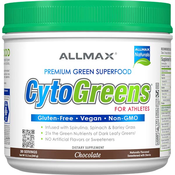 Allmax Nutrition Allmax CytoGreens Super Green Powder, преден изглед на опаковката
