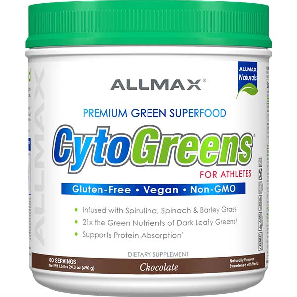Allmax Nutrition Allmax CytoGreens Super Green Powder, преден изглед на опаковката