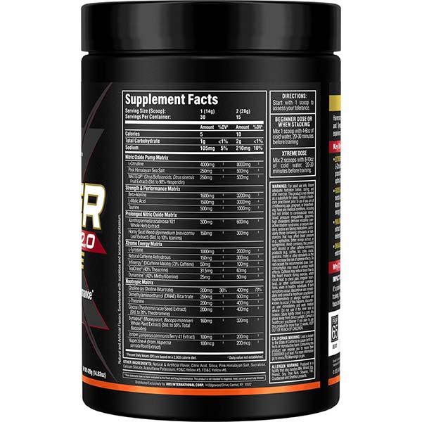 AllMax Nutrition Impact Igniter Xtreme 2.0, преден изглед на опаковката, вкус Bubble Gum