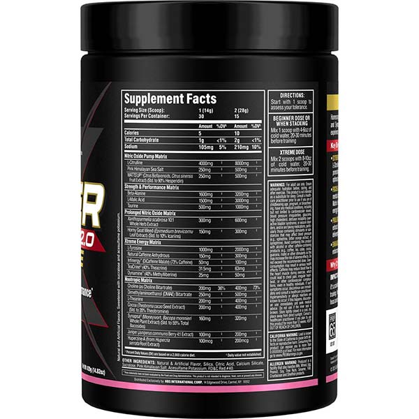 AllMax Nutrition Impact Igniter Xtreme 2.0, преден изглед на опаковката, вкус Sour Gummy