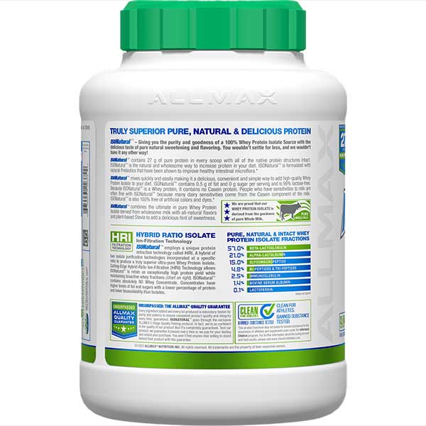 Allmax IsoNatural: Natural Pure Whey Protein Isolate