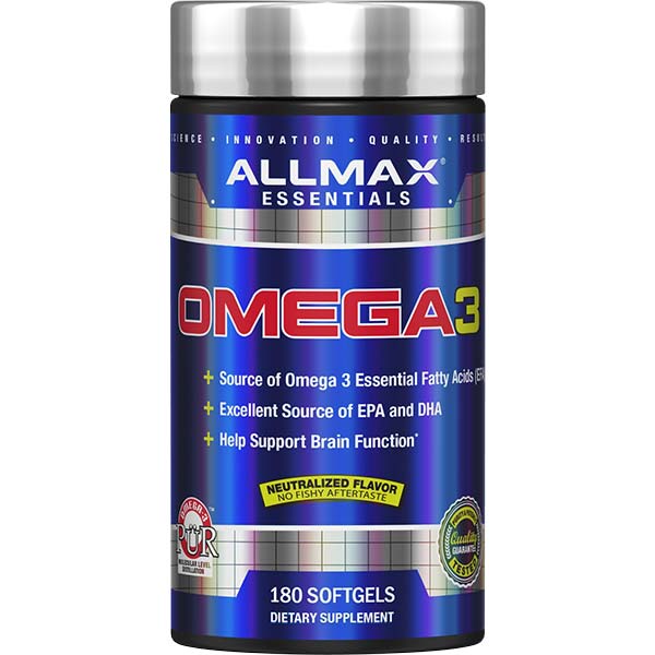 AllMax Nutrition Allmax Omega-3 Fatty Acids Supplement заден етикет