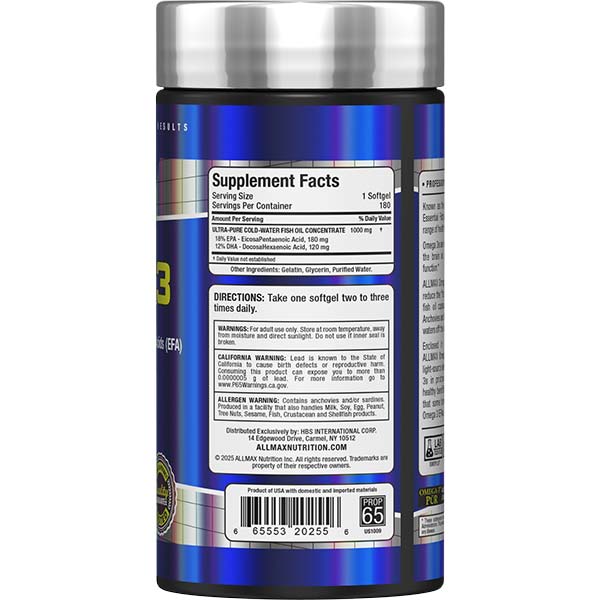 AllMax Nutrition Allmax Omega-3 Fatty Acids Supplement хранителна информация
