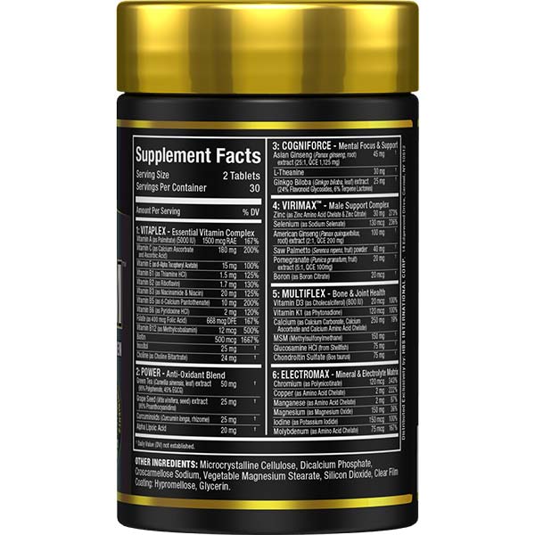 AllMax Nutrition Allmax Vitaform Men: Men's Multivitamin етикет отзад