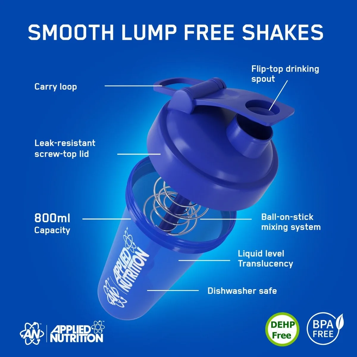 Applied Nutrition шейкър Blue 800 мл