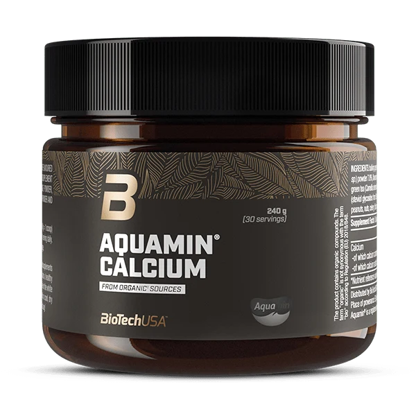 Опаковка BioTech USA Aquamin Calcium drink powder 240 g с вкус на лайм и матча