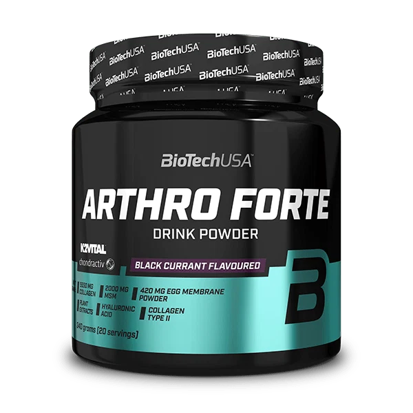BioTech USA Arthro Forte drink powder с вкус на черен касис, опаковка отпред