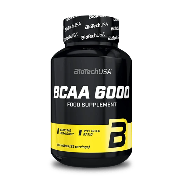 Опаковка на BioTech USA BCAA 6000 със 100 таблетки
