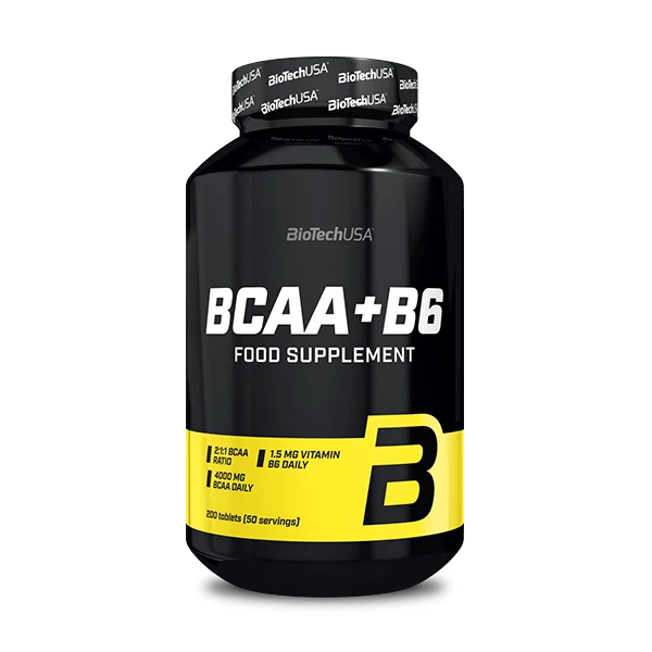 BioTech USA BCAA+B6 - 200 таблетки, опаковка на бял фон