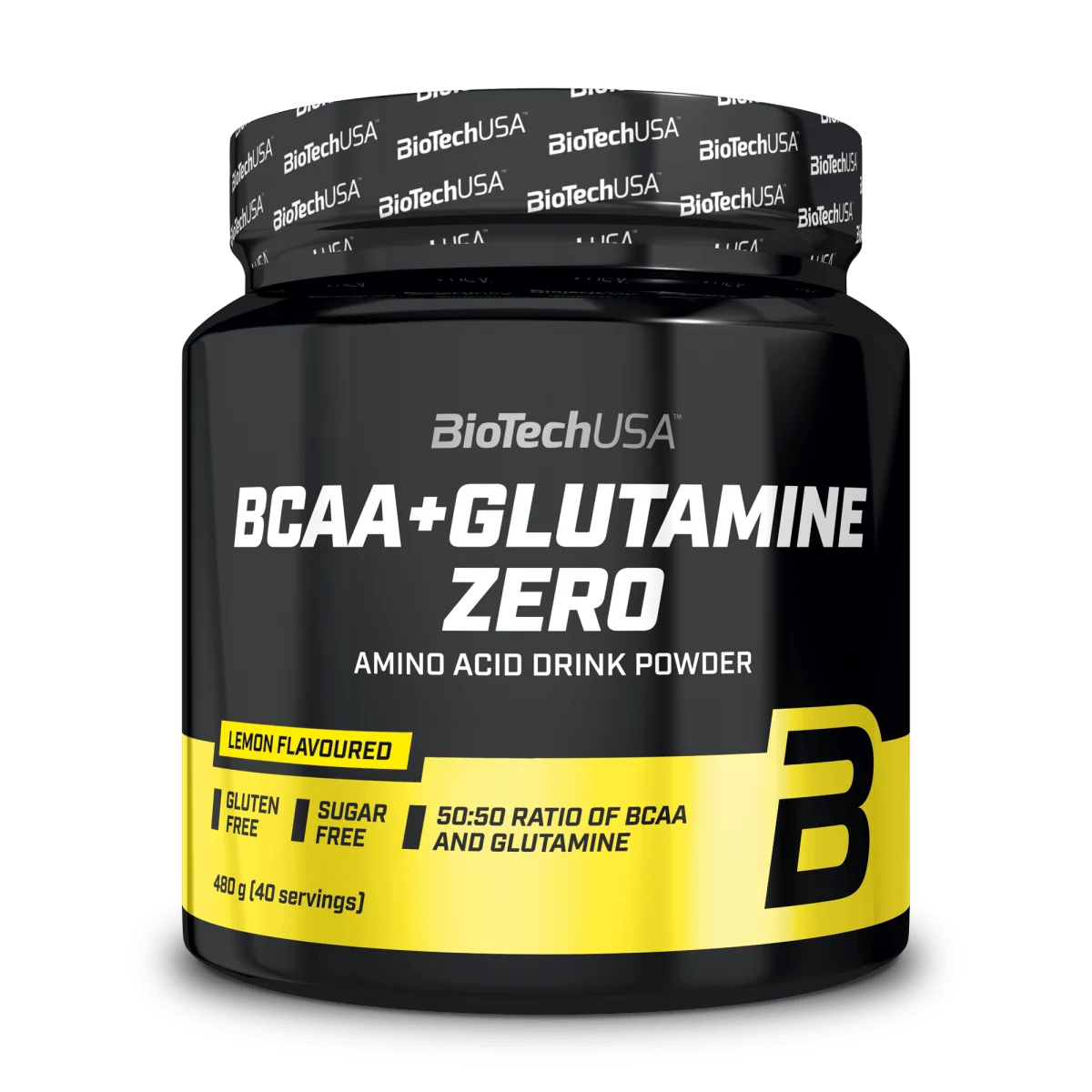 Опаковка на BioTech USA BCAA + Glutamine Zero с вкус на лимон, 480 g