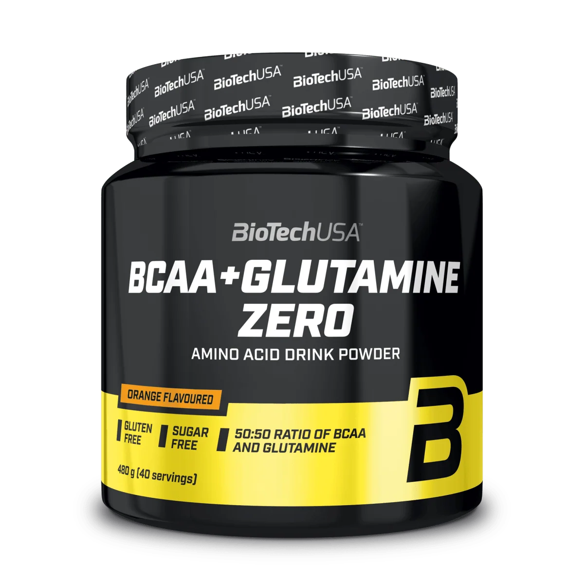 Опаковка на BioTech USA BCAA + Glutamine Zero с вкус на портокал, 480 g