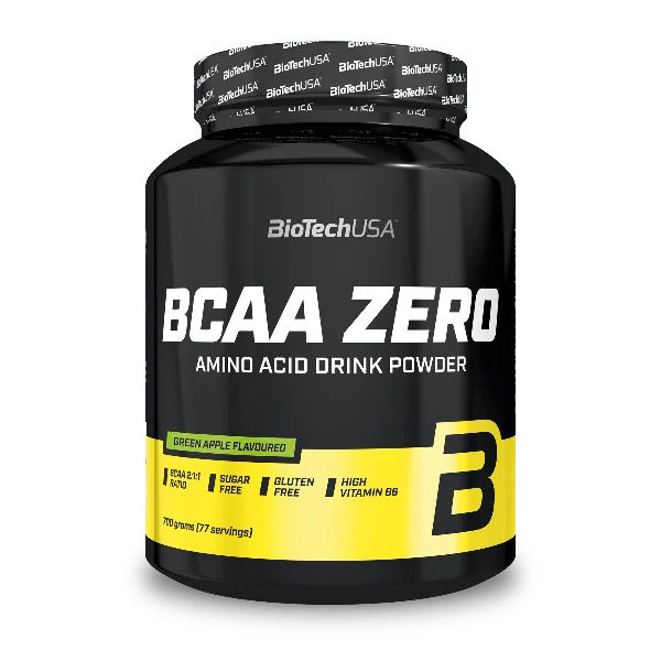 Опаковка на BioTech USA BCAA ZERO amino acids 700 g с вкус на студен чай с праскова