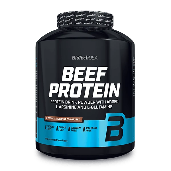 BioTech USA Beef Protein 1816 g - опаковка отпред, показваща марката и вкуса