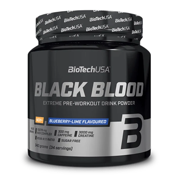 BioTech USA Black Blood NOX+ в шейкър с тренировъчна тематика