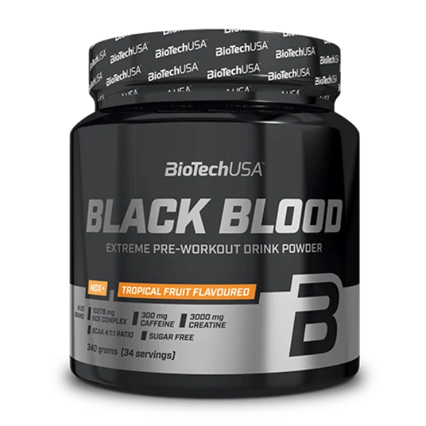 BioTech USA Black Blood NOX+ предтренировъчен продукт, опаковка