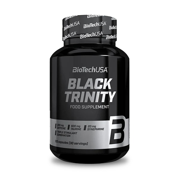 BioTech USA Black Trinity - опаковка от 120 капсули, показваща името на продукта и марката