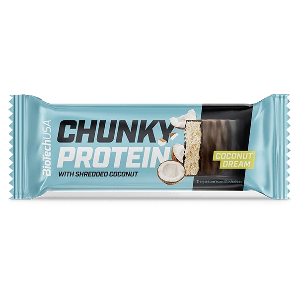 BioTech USA Chunky Protein Bar с вкус Coconut Dream, показан отпред