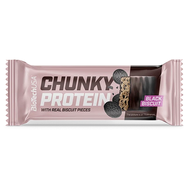 BioTech USA Chunky Protein Bar с вкус Crunchy Caramel, показан отпред