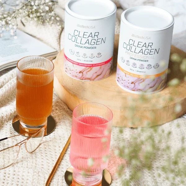 Илюстрация на BioTech USA Clear Collagen Professional с плодове и лед