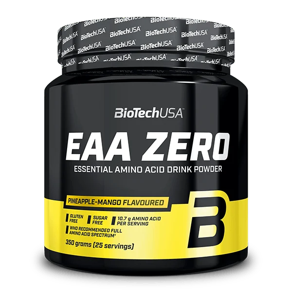 BioTech USA EAA ZERO 350g – изображение на продукта с плодове, символизиращи вкуса лимон