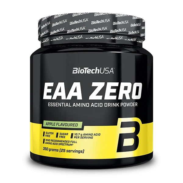 BioTech USA EAA ZERO 350g – изображение на продукта с плодове, символизиращи вкуса портокал-манго