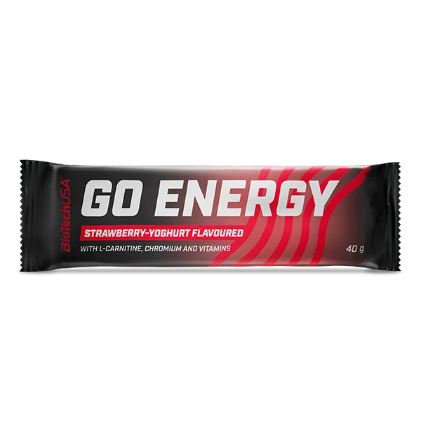 BioTech USA Go Energy - 40 g енергиен бар, вкус ягода-йогурт