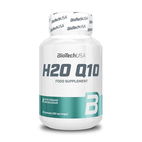 BioTech USA H2O Q10 опаковка отпред, показваща името на продукта и марката