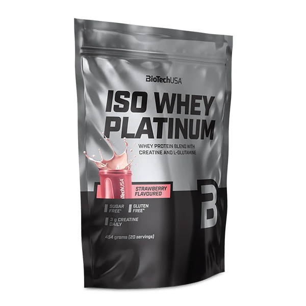 Опаковка BioTech USA Iso Whey Platinum 454 g с вкус Ягода