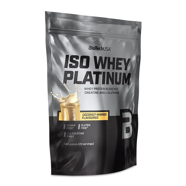 Опаковка BioTech USA Iso Whey Platinum 454 g с вкус Кокос-манго