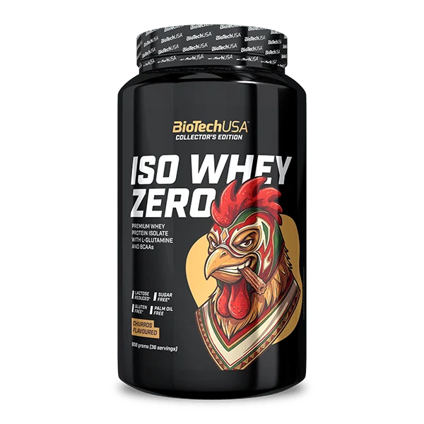 BioTech USA Iso Whey Zero 908 г с вкус на Чурoс - опаковка на протеин на прах