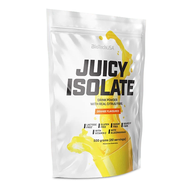 Опаковка BioTech USA Juicy Isolate 500g с логото на марката и надпис Juicy Isolate