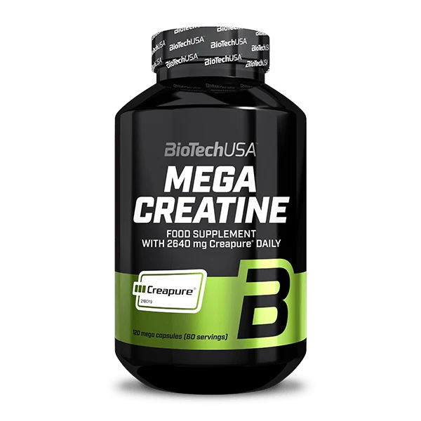 Опаковка на BioTech USA Mega Creatine - 120 мегакапсули