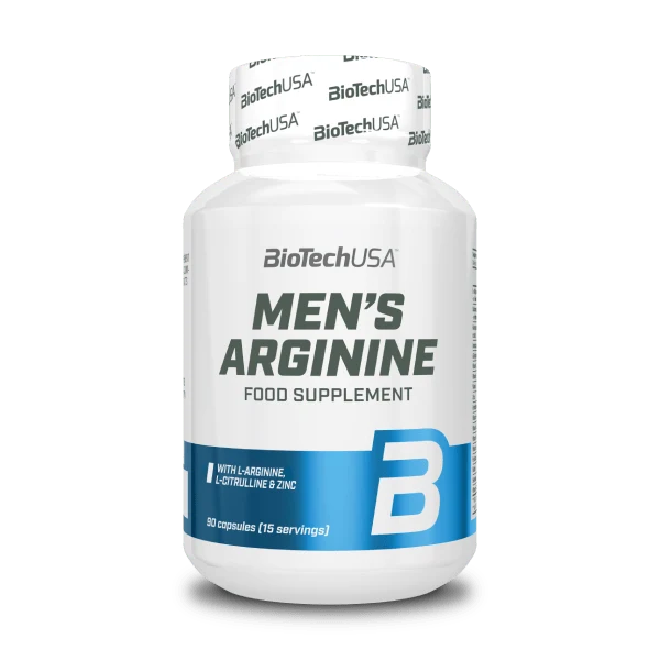 Опаковка на BioTech USA Men’s Arginine - 90 капсули, специализирана добавка за мъже