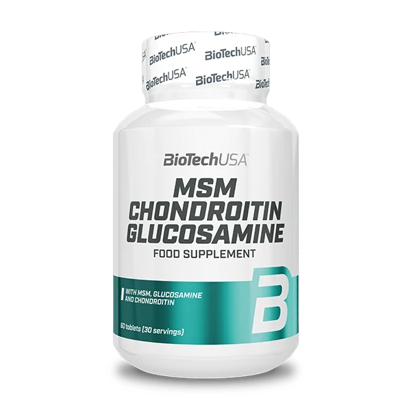 Опаковка BioTech USA MSM Chondroitin Glucosamine - 60 таблетки за стави и сухожилия
