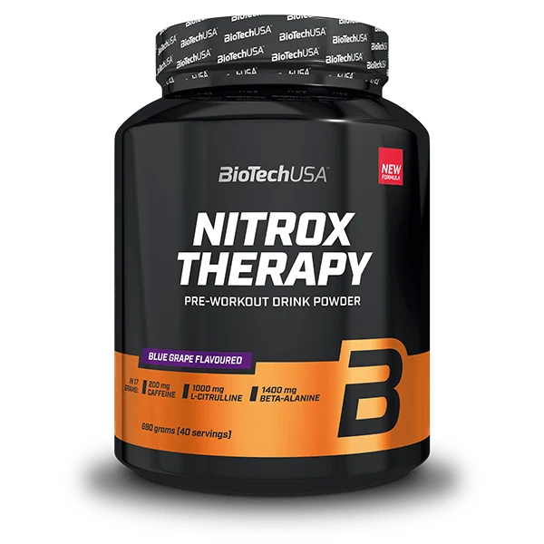Опаковка на BioTech USA Nitrox Therapy с вкус на червена боровинка