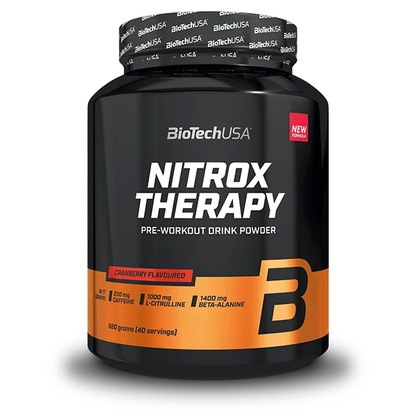 Опаковка на BioTech USA Nitrox Therapy с вкус на синьо грозде