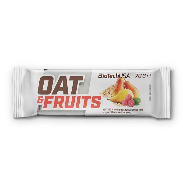 BioTech USA Oat & Fruits овесен бар с йогурт, круша и малина
