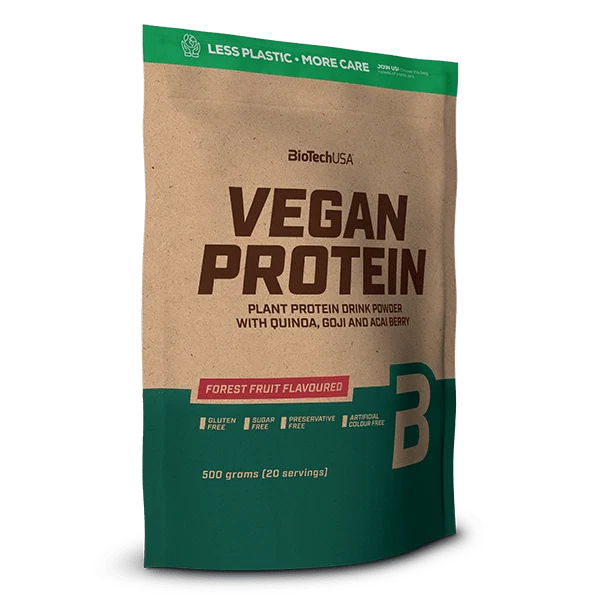 Групова снимка на всички вкусове BioTech USA Vegan Protein 500g