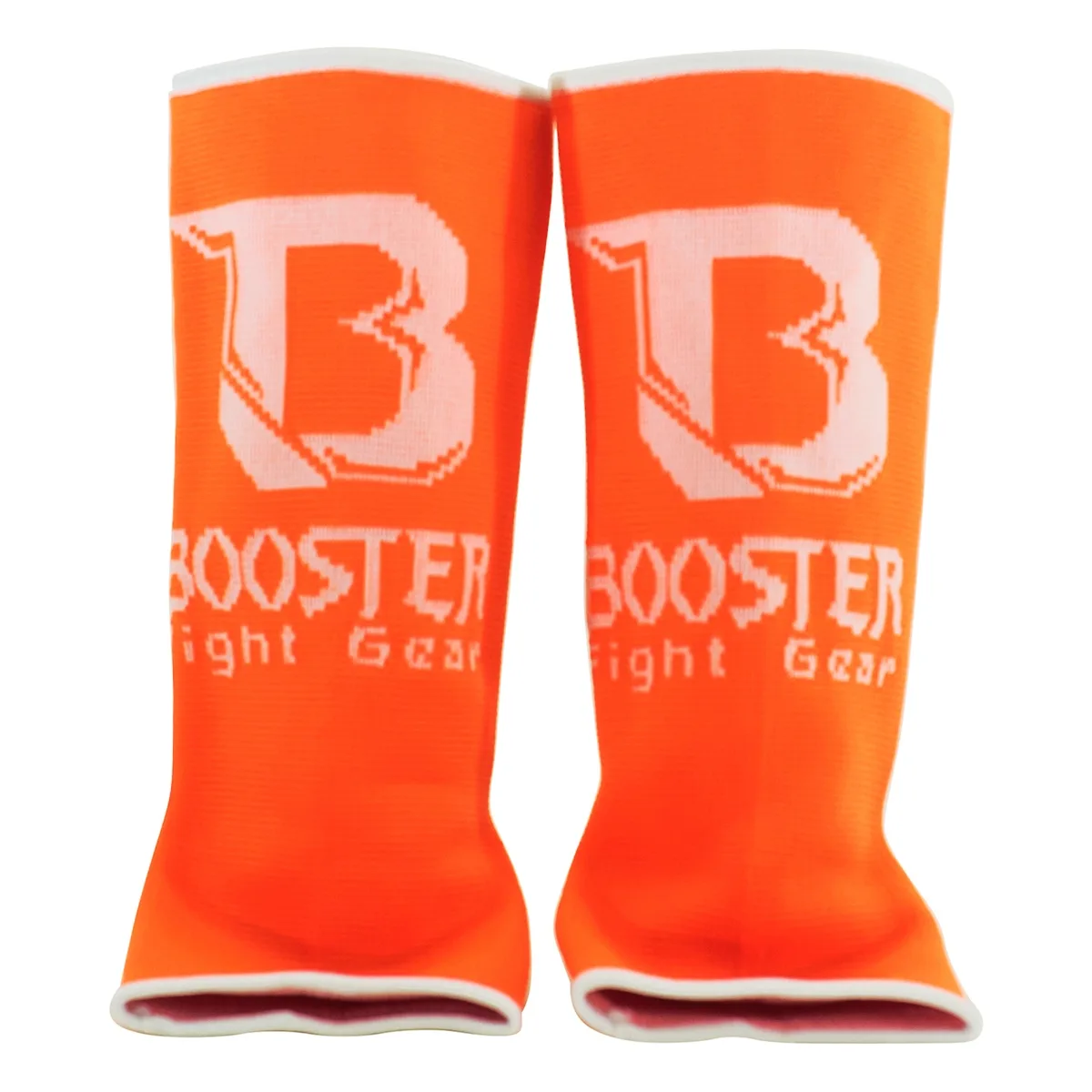Протектори за глезен Booster AG PRO NEON ORANGE, показани отпред, с ясно видима текстура и лого на марката.