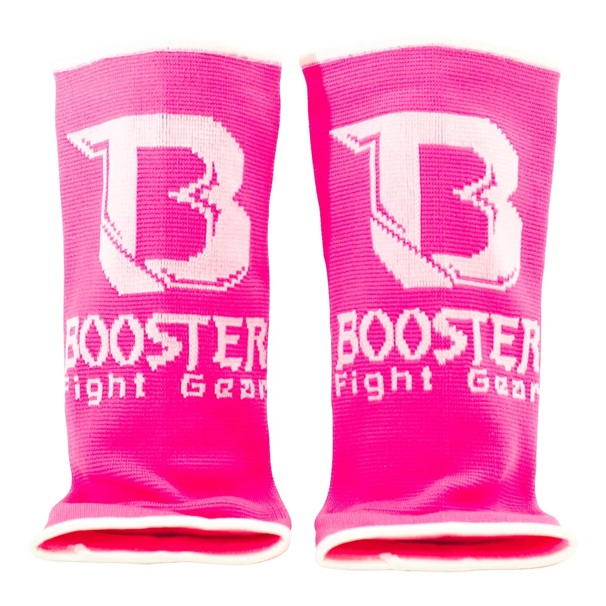 Розови протектори за глезен Booster AG PRO PINK, показани под ъгъл, подчертавайки еластичността и формата.
