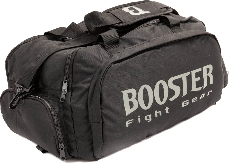 Детайлен изглед на циповете и шевовете на сака Booster B-Force Duffle, подчертаващ качеството.