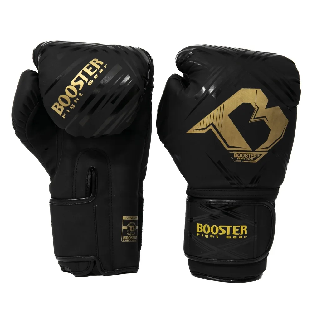 Боксови ръкавици Booster BFG ALPHA BLACK/GOLD, изглед отпред