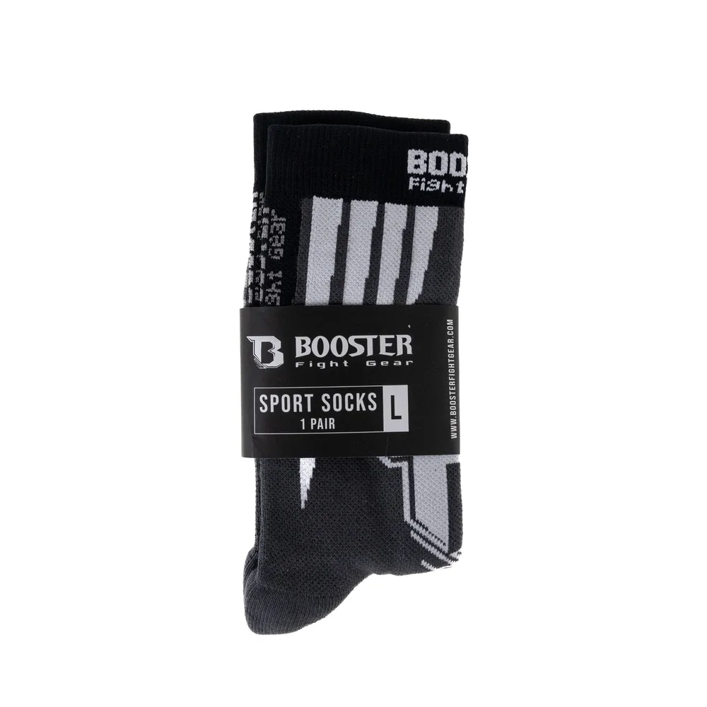 Чорапи Booster BFG Rapid Strike 1, показани отстрани, акцентиращи върху компресиращите зони и подплатата на глезена.