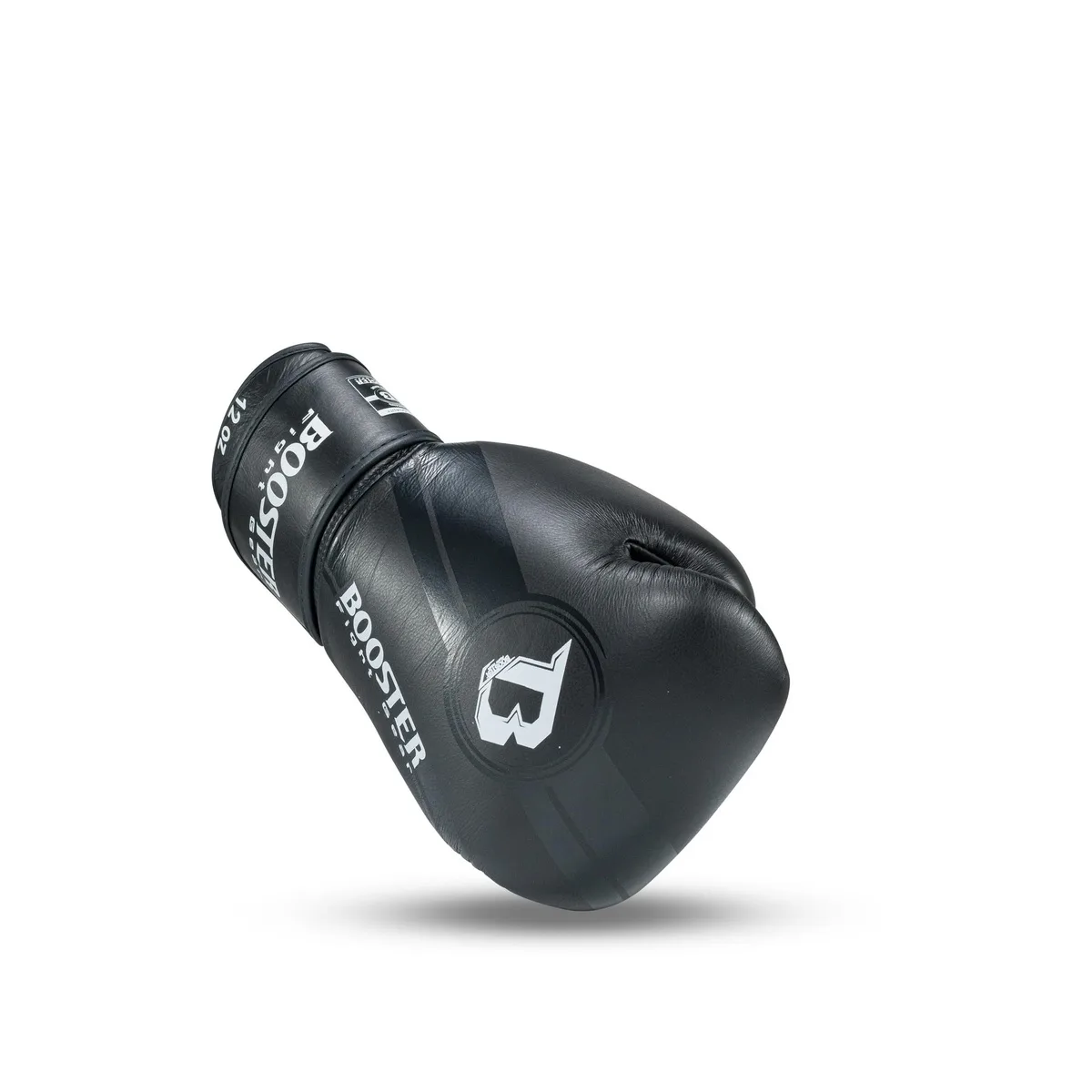 Боксови ръкавици Booster BGL 1 V3 Black Foil, страничен изглед с логото на марката