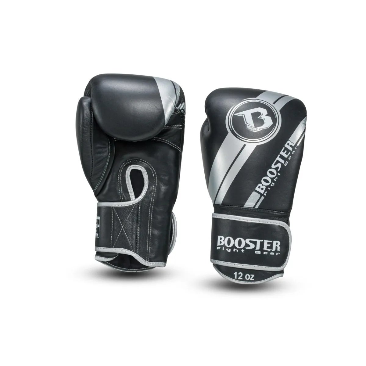 Боксови ръкавици Booster BGL 1 V3 SILVER FOIL в черен цвят, изглед отпред