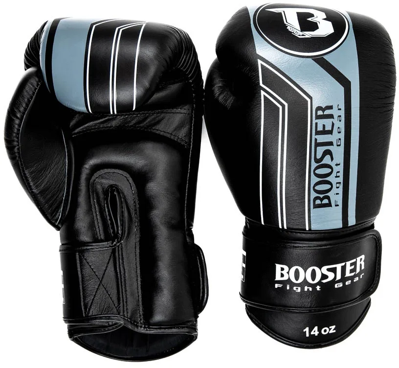 Боксови ръкавици Booster BGL V9 BLACK/GREY, изглед отгоре на двата чифта