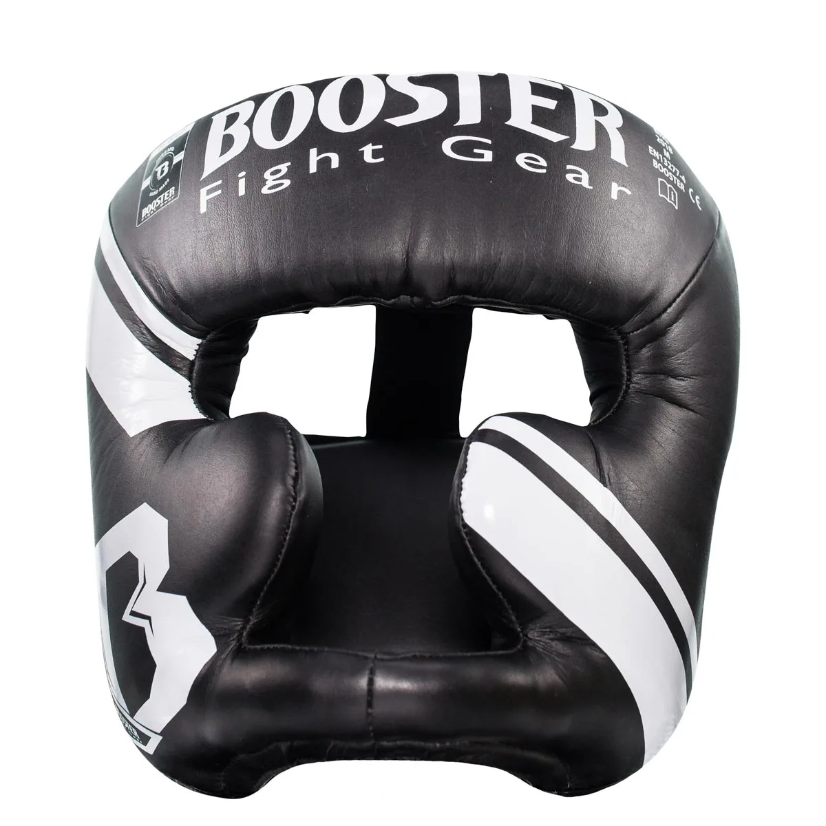Черен протектор за глава Booster BHG 2 отгоре, показващ системата за пристягане